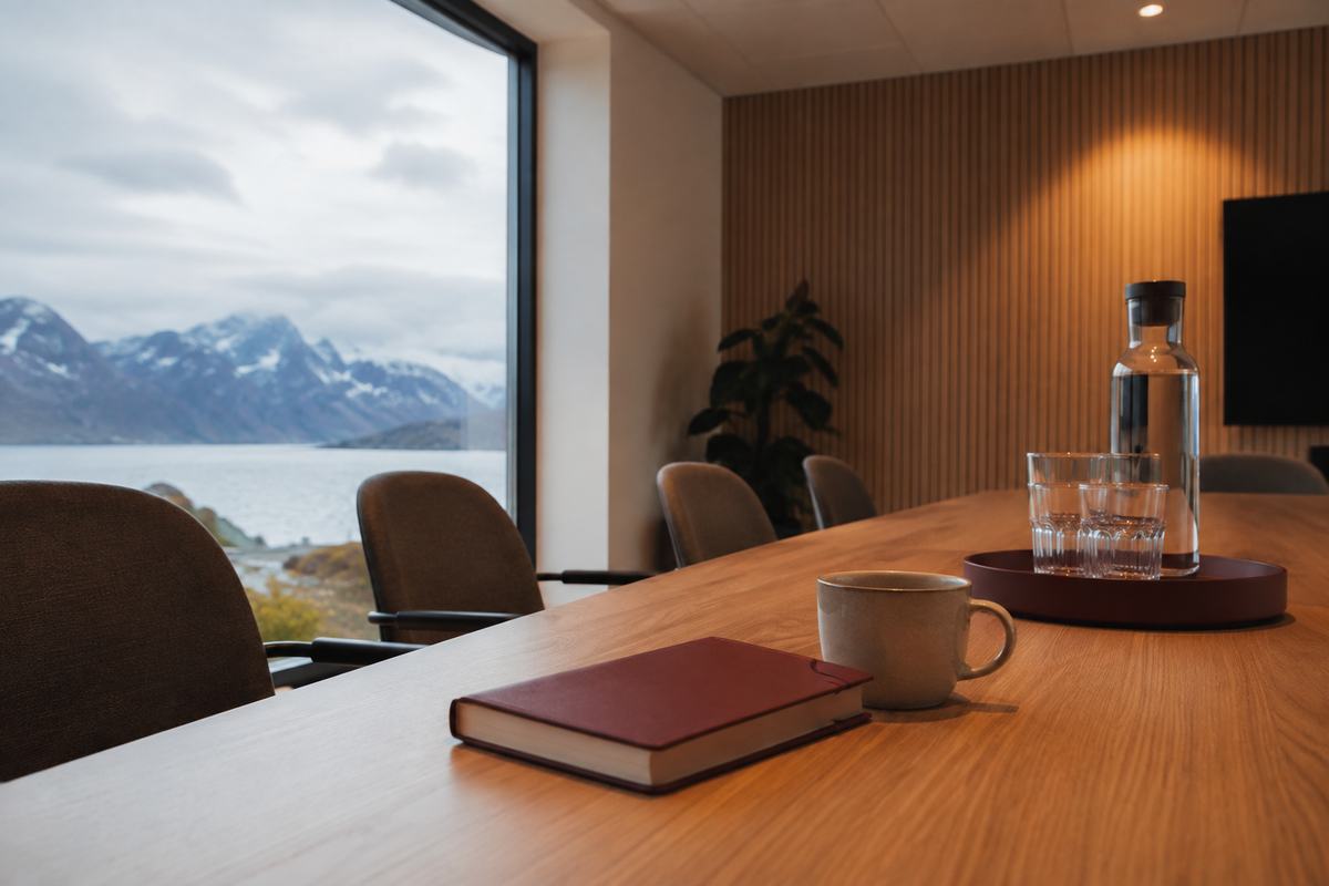 Clean professional meeting room surface