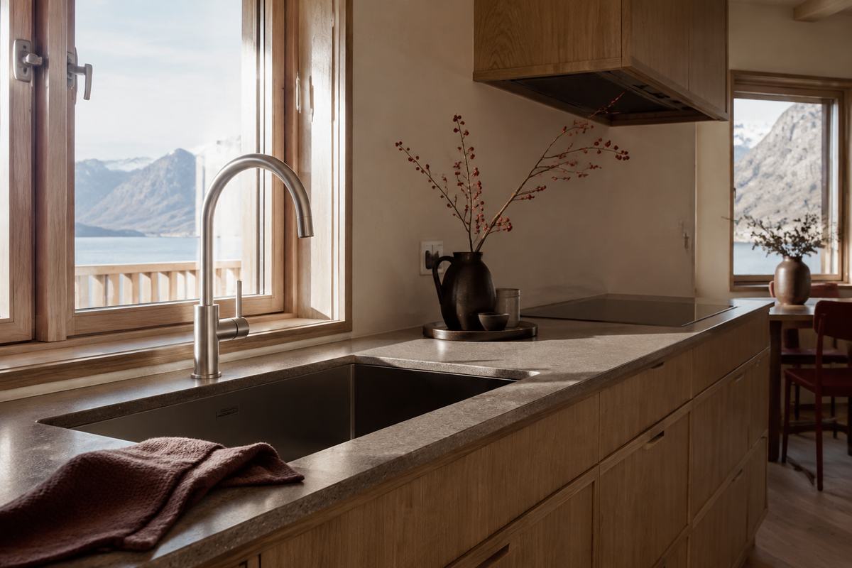 Clean private home kitchen surface